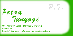 petra tunyogi business card